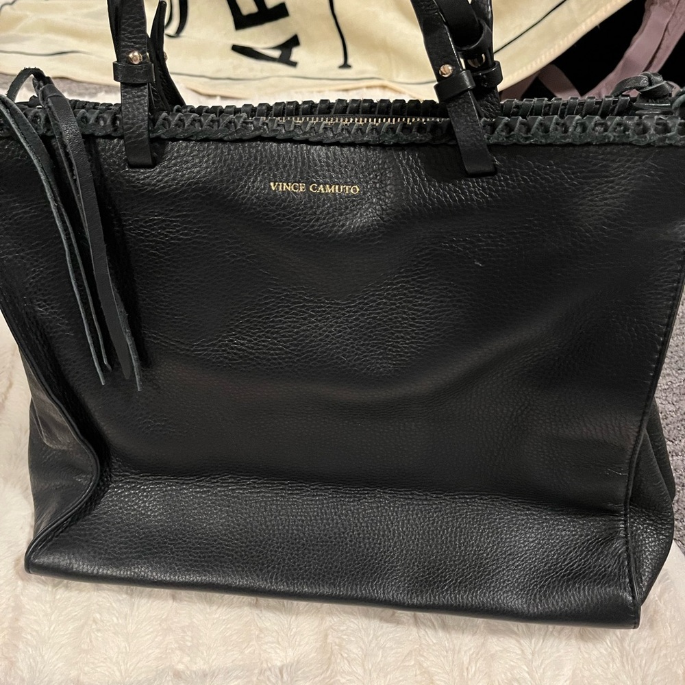 Vince Camuto Black Textured Tote